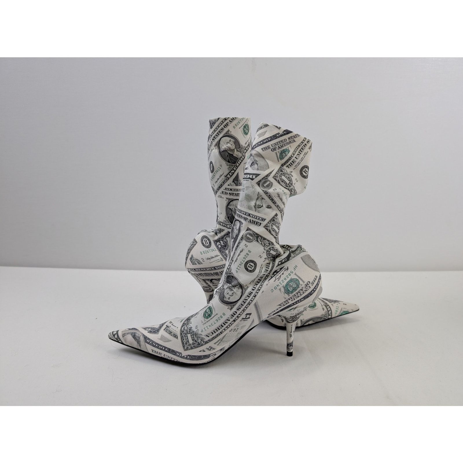 Balenciaga o1rshd1 Maille Impreimee Dollars Boots in Multicolor Size US 7 / IT 37 - 10 Thumbnail