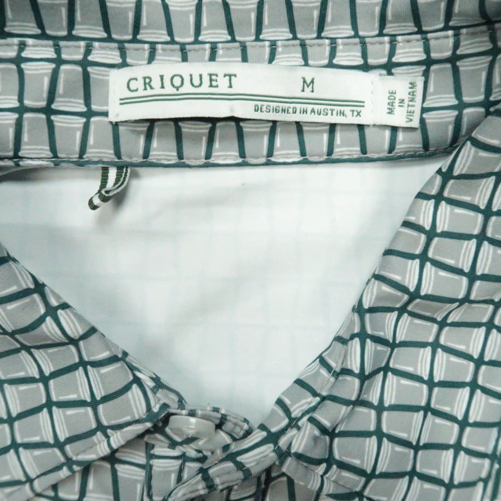 Vintage Criquet Mens Shirt Adult Medium Gray Solo Cup Performance Polo Short Sleeve Size US M / EU 48-50 / 2 - 3 Thumbnail