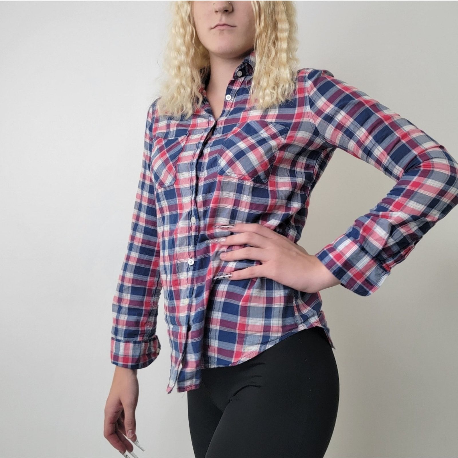 Aeropostale Aeropostale Lace Western Plaid Button Down Shirt - S Size S / US 4 / IT 40 - 6 Thumbnail