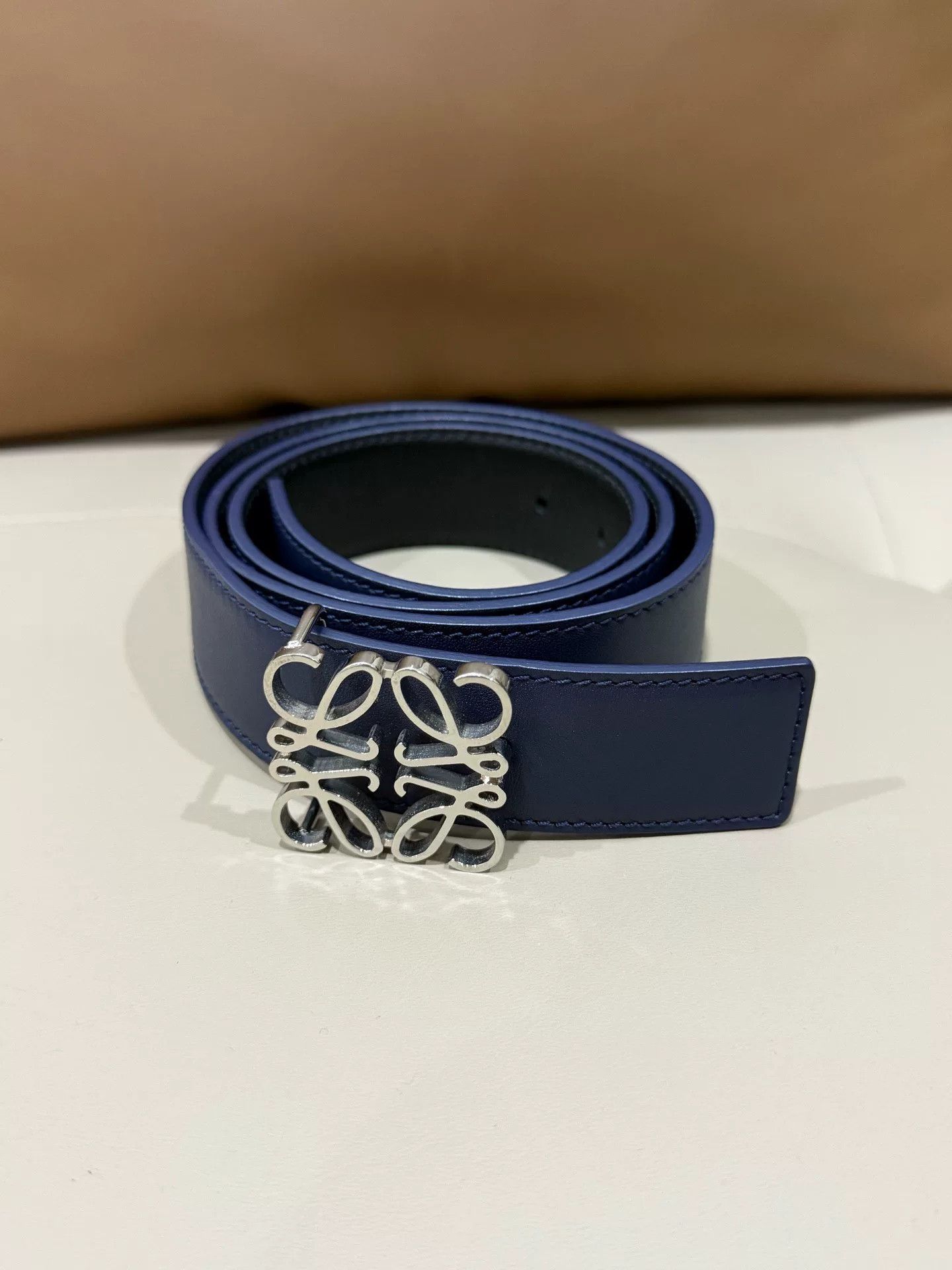 Loewe Loewe Reversible Belt Silver Anagram Buckle Size ONE SIZE - 1 Thumbnail