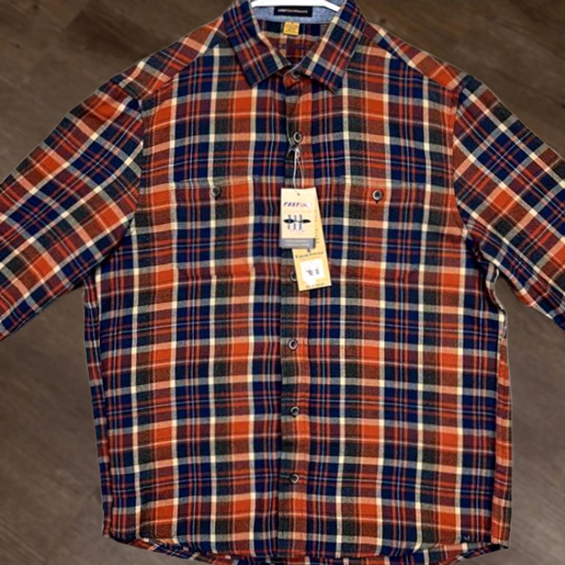 Vintage VINTAGE Tailor Vintage Flannel Shirt Men Large Luxe Performance Blue Plaid Button Up NEW Size US L / EU 52-54 / 3 - 1 Thumbnail
