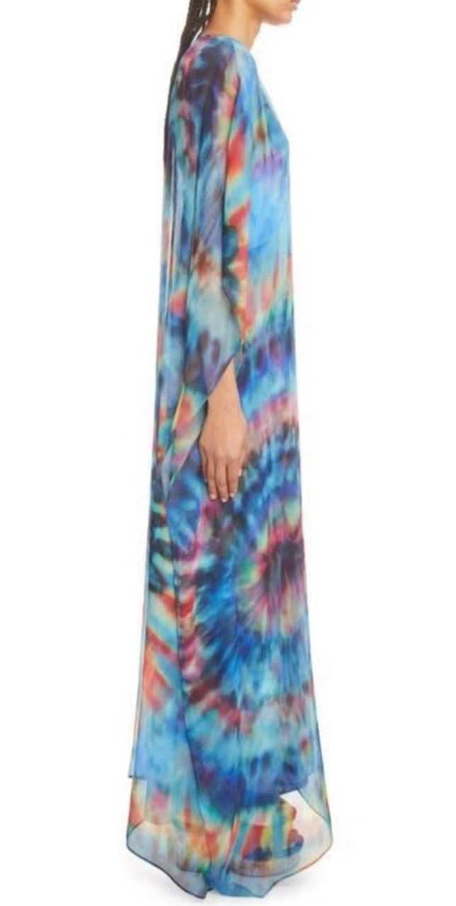Chloe Chloe Tie Dye Silk Caftan & Maxi Slip Dress Blue Size 38 Size S / US 4 / IT 40 - 3 Thumbnail