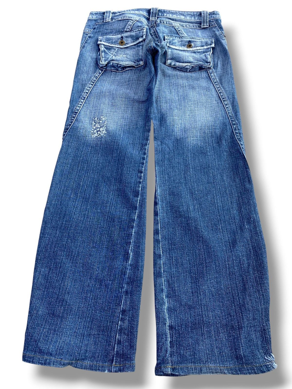 Japanese Brand Camel Road Faded Wash Ripped Style Baggy Jeans Size US 30 / EU 46 - 3 Thumbnail