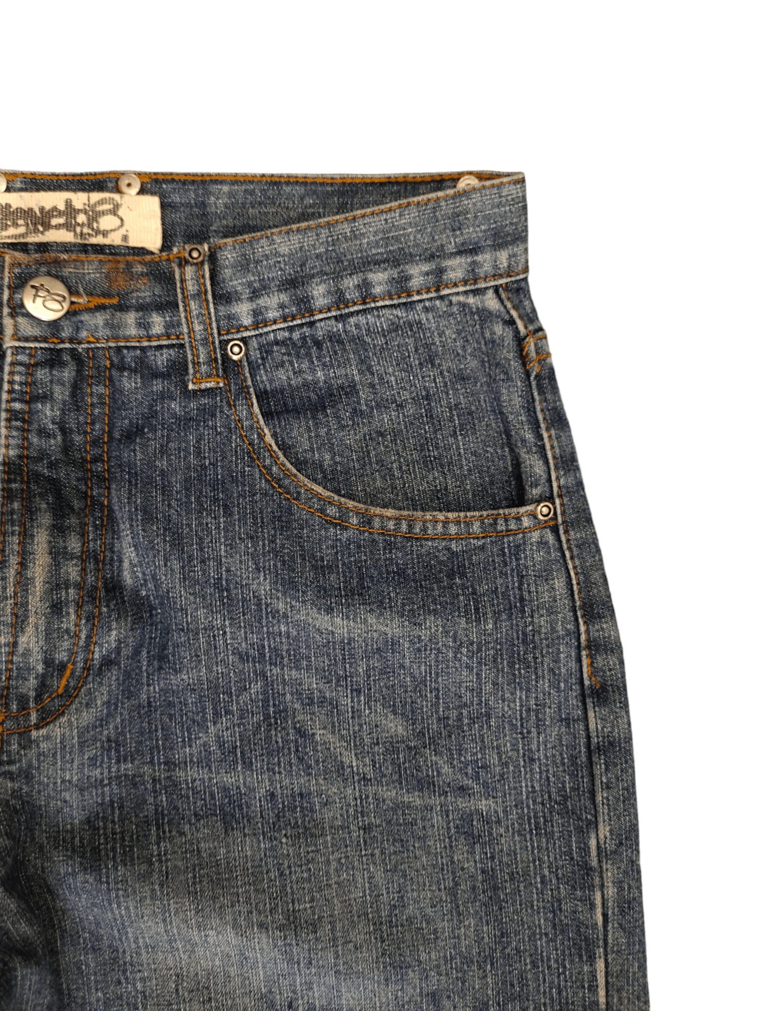 Japanese Brand Planet 8 Denim Y2k Jnco Streetwear Wide Leg Jeans Size US 28 / EU 44 - 10 Thumbnail