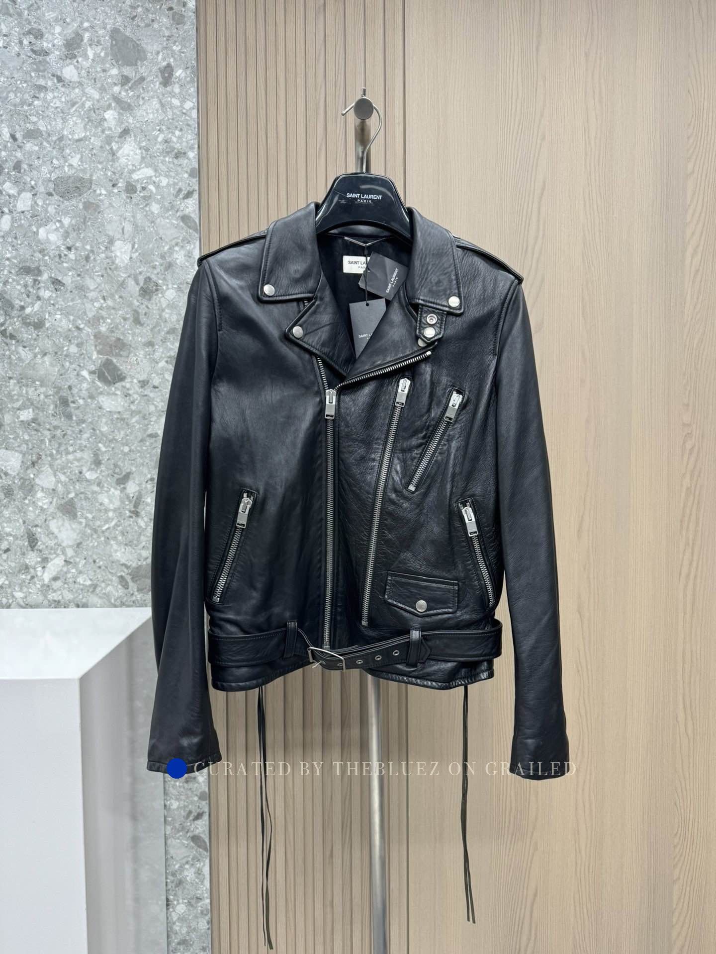 Saint Laurent Paris Blood Luster Leather Biker Jacket | Grailed