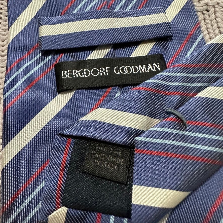 Bergdorf Goodman Bergdorf Goodman periwinkle striped silk tie Size ONE SIZE - 4 Thumbnail