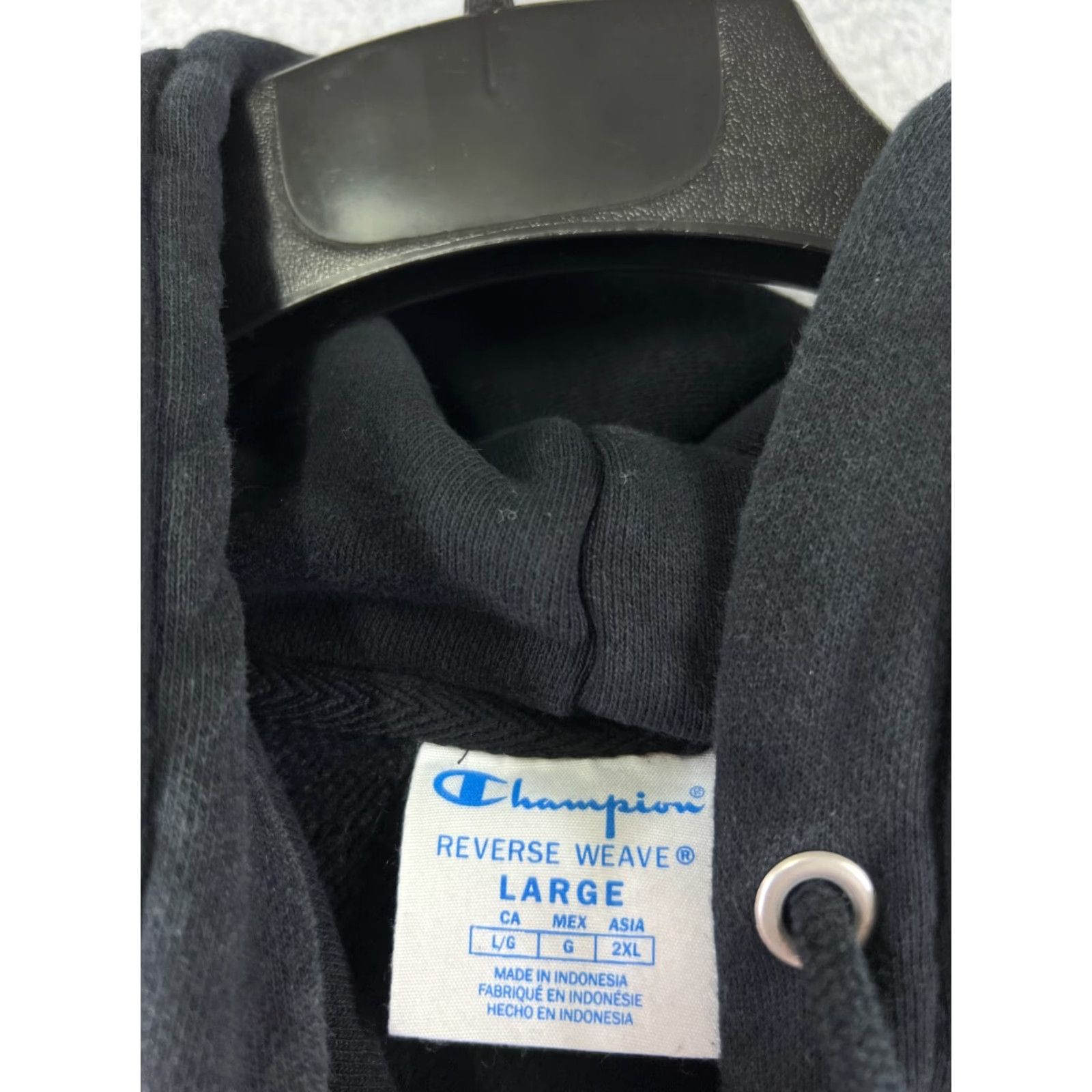 Champion Champion Hoodie Mens Large Black Pullover Zip? Pockets Reverse Weave Size US L / EU 52-54 / 3 - 7 Thumbnail