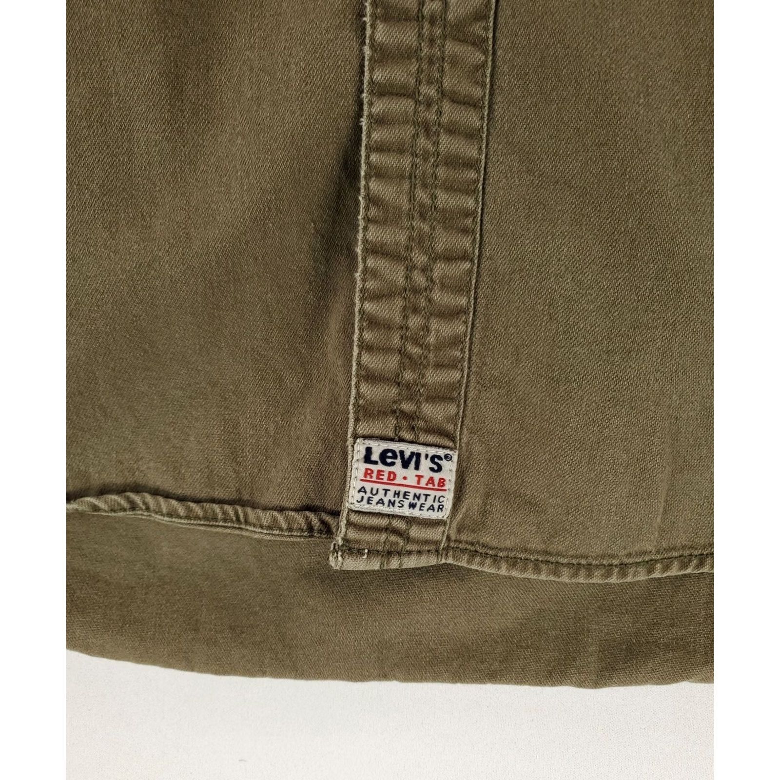 Levi's VINTAGE Levi's Shirt Green Denim Long Sleeve Mens M 90s Metal Button Shirt Size US M / EU 48-50 / 2 - 2 Thumbnail