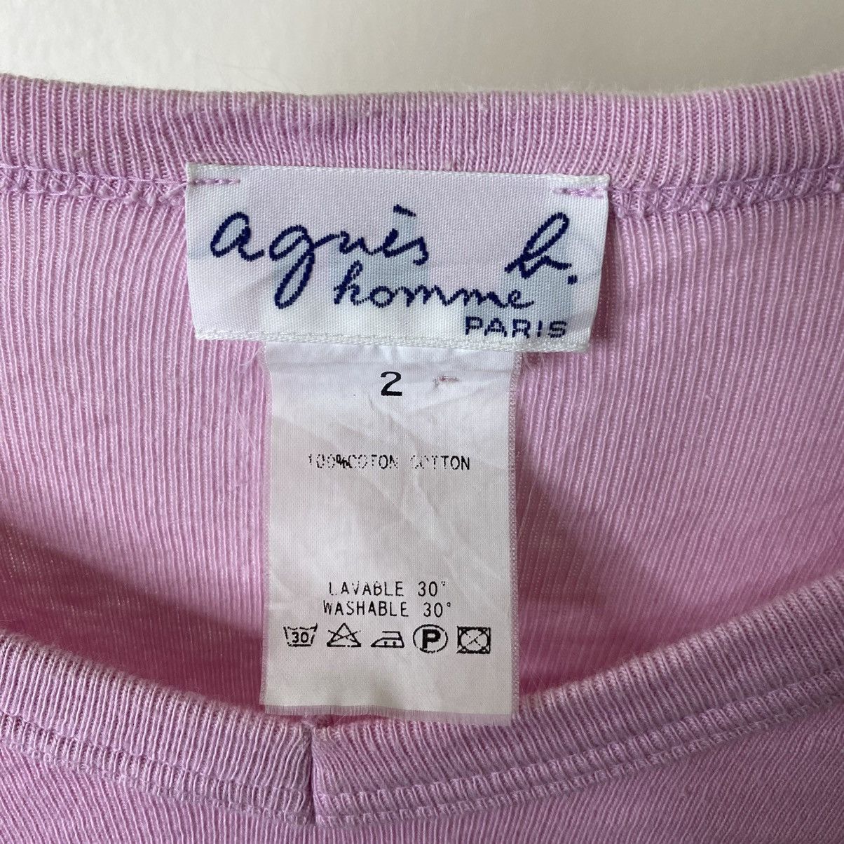 agnes b. Agnes B Homme Paris Soft Pink Blank Women T Shirt Size S / US 4 / IT 40 - 3 Thumbnail