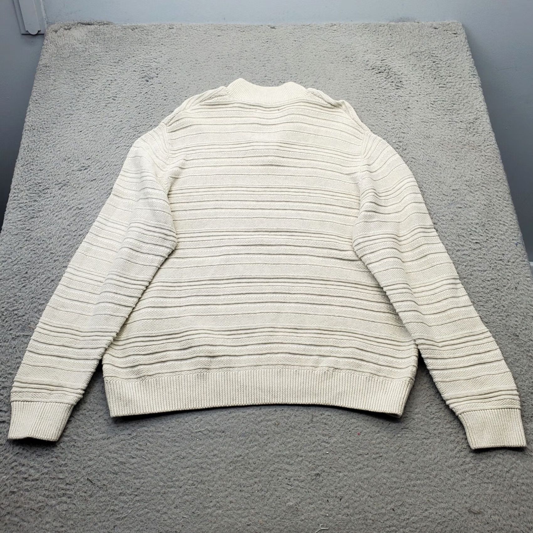 Chaps Chaps Mens Pullover Sweater 2XL Tan Knit Cotton Blend Raglan 1/4 Zip Chest 30" Length 23.5" Pit to Pit; Regular Fit Size US XXL / EU 58 / 5 - 2 Thumbnail