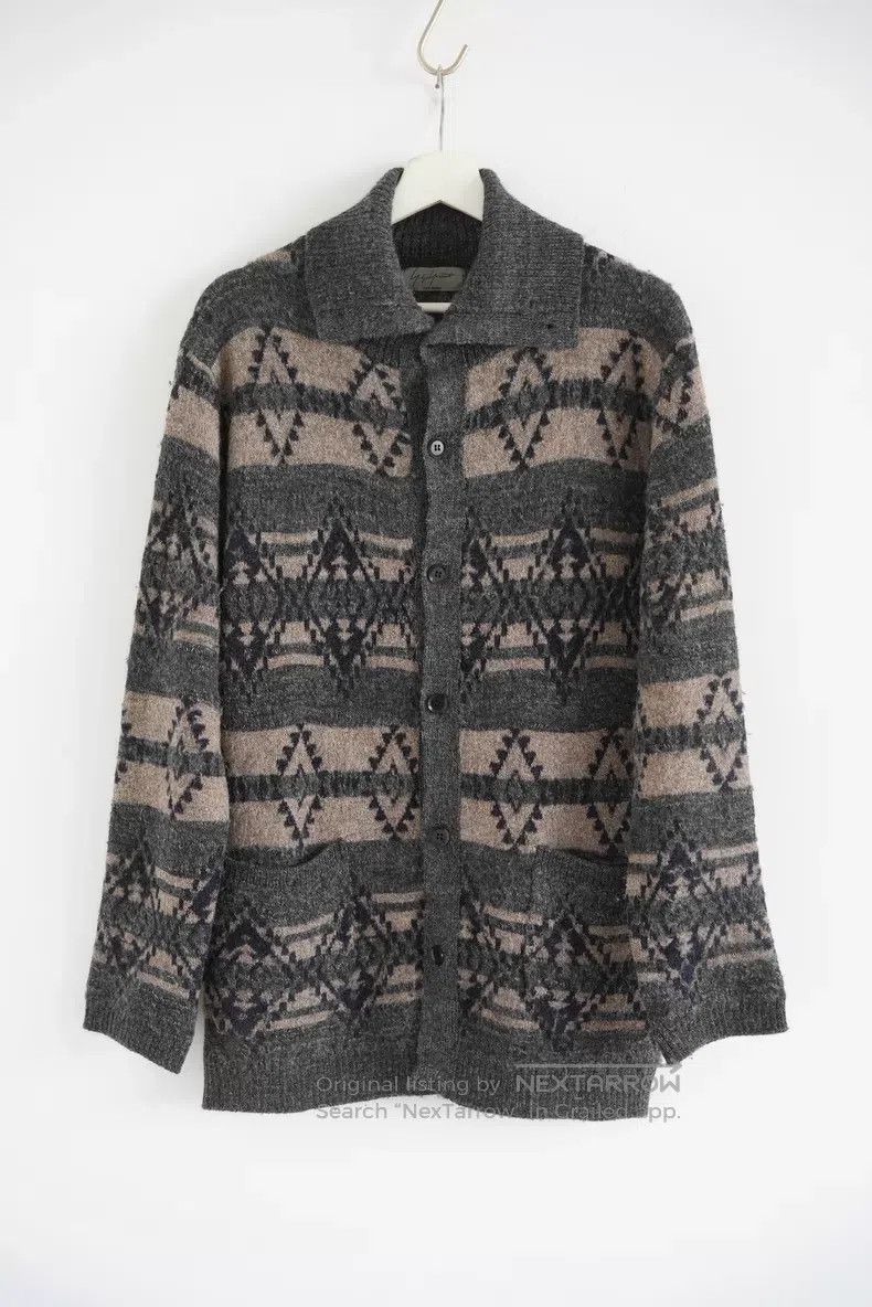 Yohji Yamamoto Yohji Yamamoto 14aw Navajo wool knit jacket Size US L / EU 52-54 / 3 - 1 Thumbnail