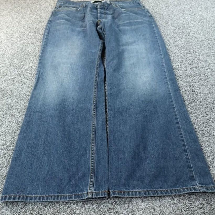 Levi's VTG Levis 567 Jeans Mens 38X32 Dark Blue Denim Bootcut Western 5-Pocket 567 Y2K Mens Jeans Size US 38 / EU 54 - 2 Thumbnail