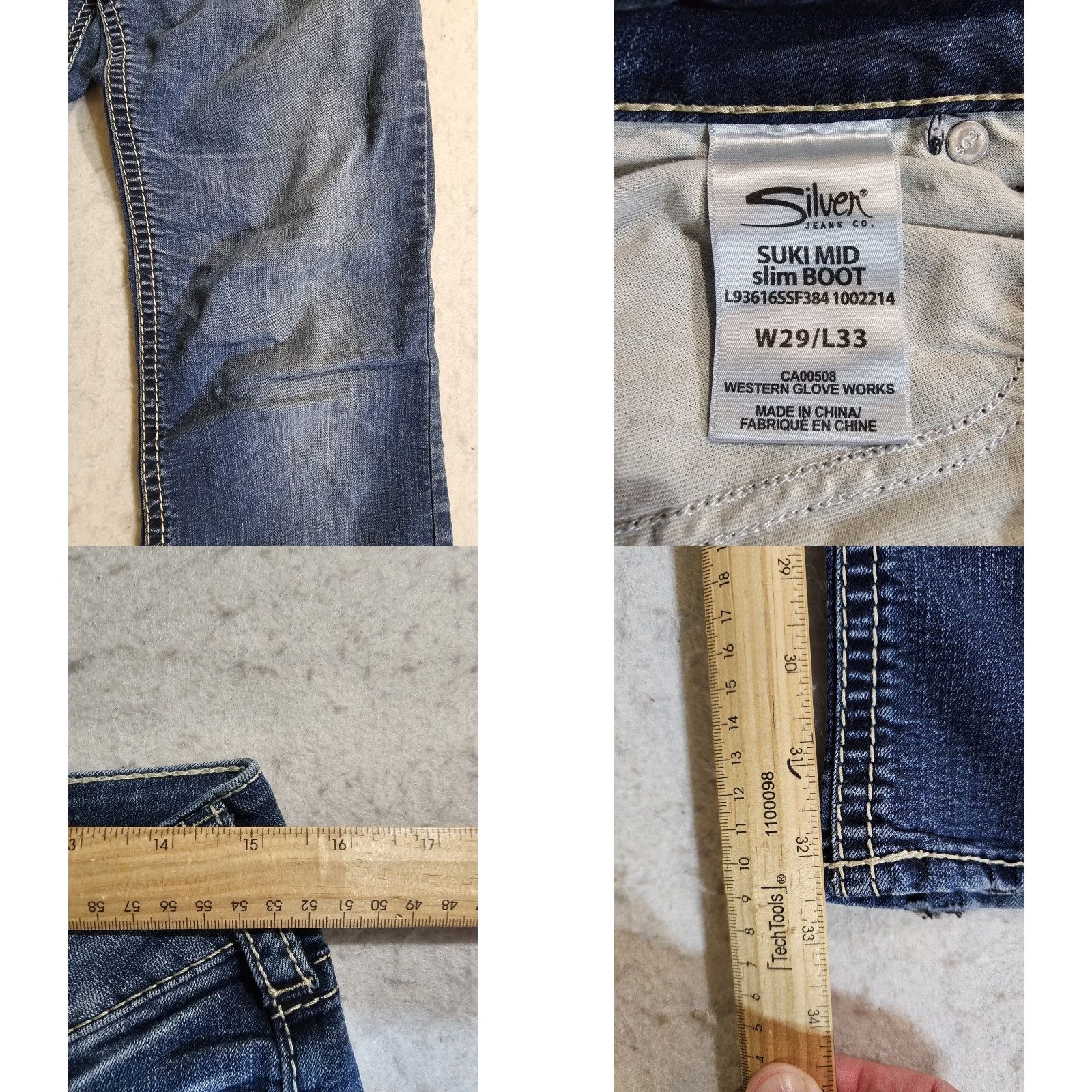 Silver Jeans Co. Silver Jeans Suki Mid Rise Slim Boot Cut Super Stretch Denim Women's Sz W29xL33 Size 29" - 9 Thumbnail