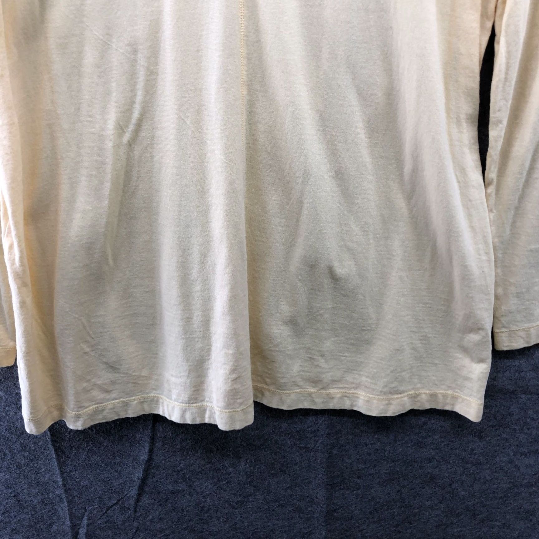 J. Jill J. Jill T Shirt Womens L Yellow Organic Cotton Long Sleeve Round Neck Shirt Contemporary Basic Casual Tunic Size L / US 10 / IT 46 - 4 Thumbnail