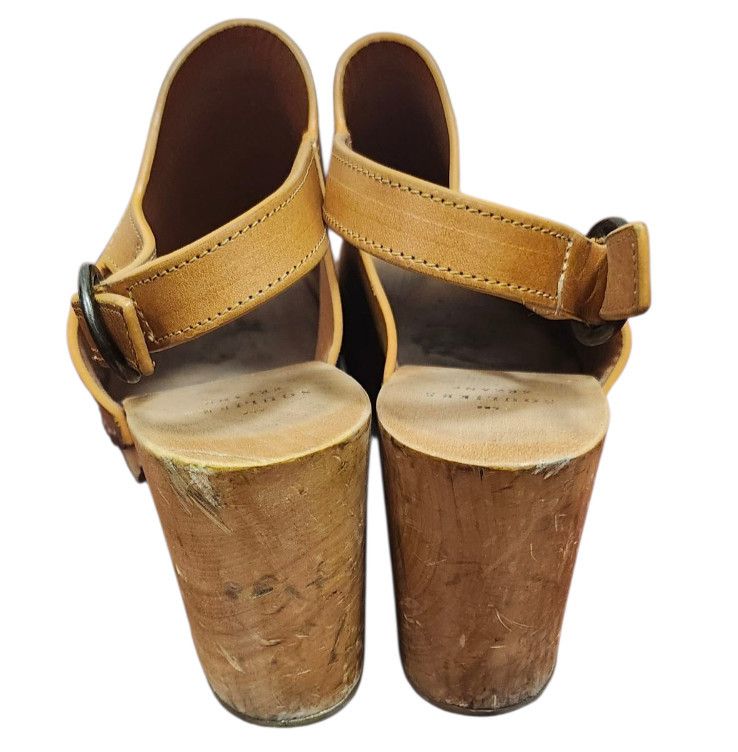 Sezane Sezane Dakota High Clogs Terracotta Wooden Buckle Chunky Size US 8 / IT 38 - 7 Thumbnail