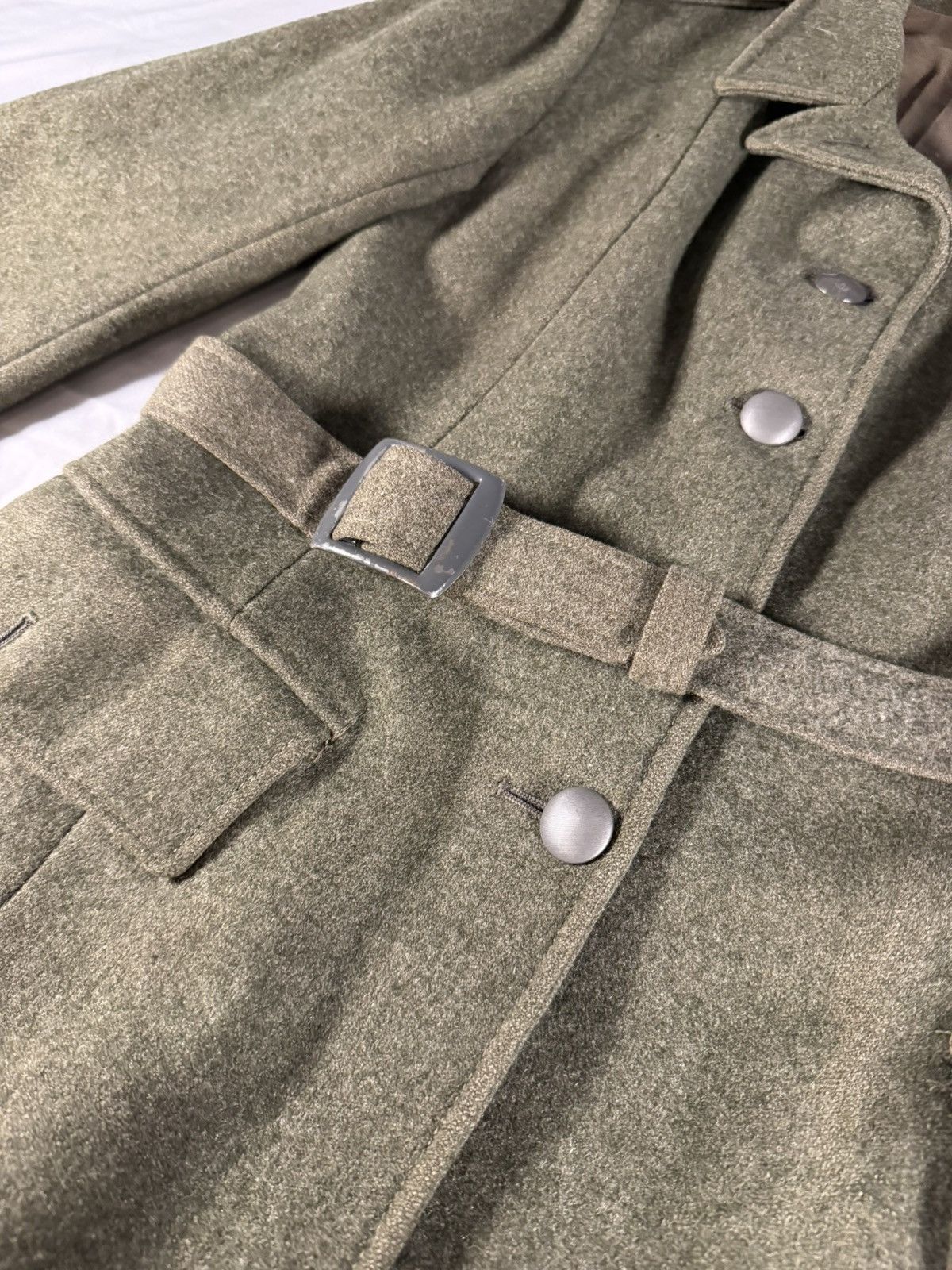 Other WW2 Swedish Army 1944 Green Wool Trench Coat Soderbergs XS Size US XS / EU 42 / 0 - 17 Thumbnail