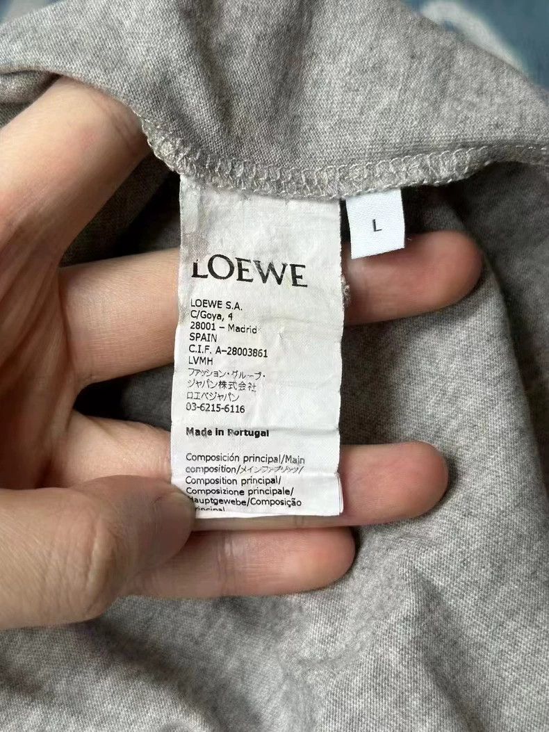 Loewe LOEWE Gray embroidered logo short sleeve Size L / US 10 / IT 46 - 3 Thumbnail