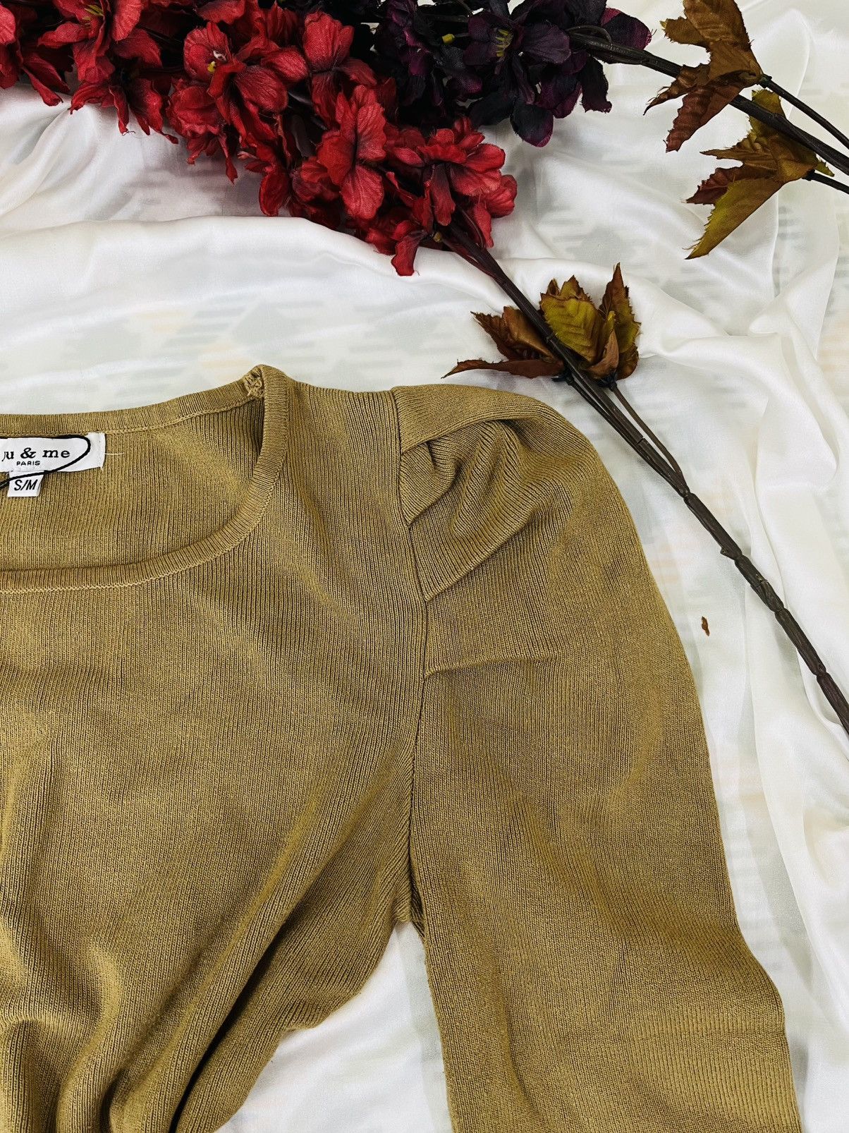 Other Tortilla brown Puff Sleeve knitted Top Size M / US 6-8 / IT 42-44 - 3 Thumbnail