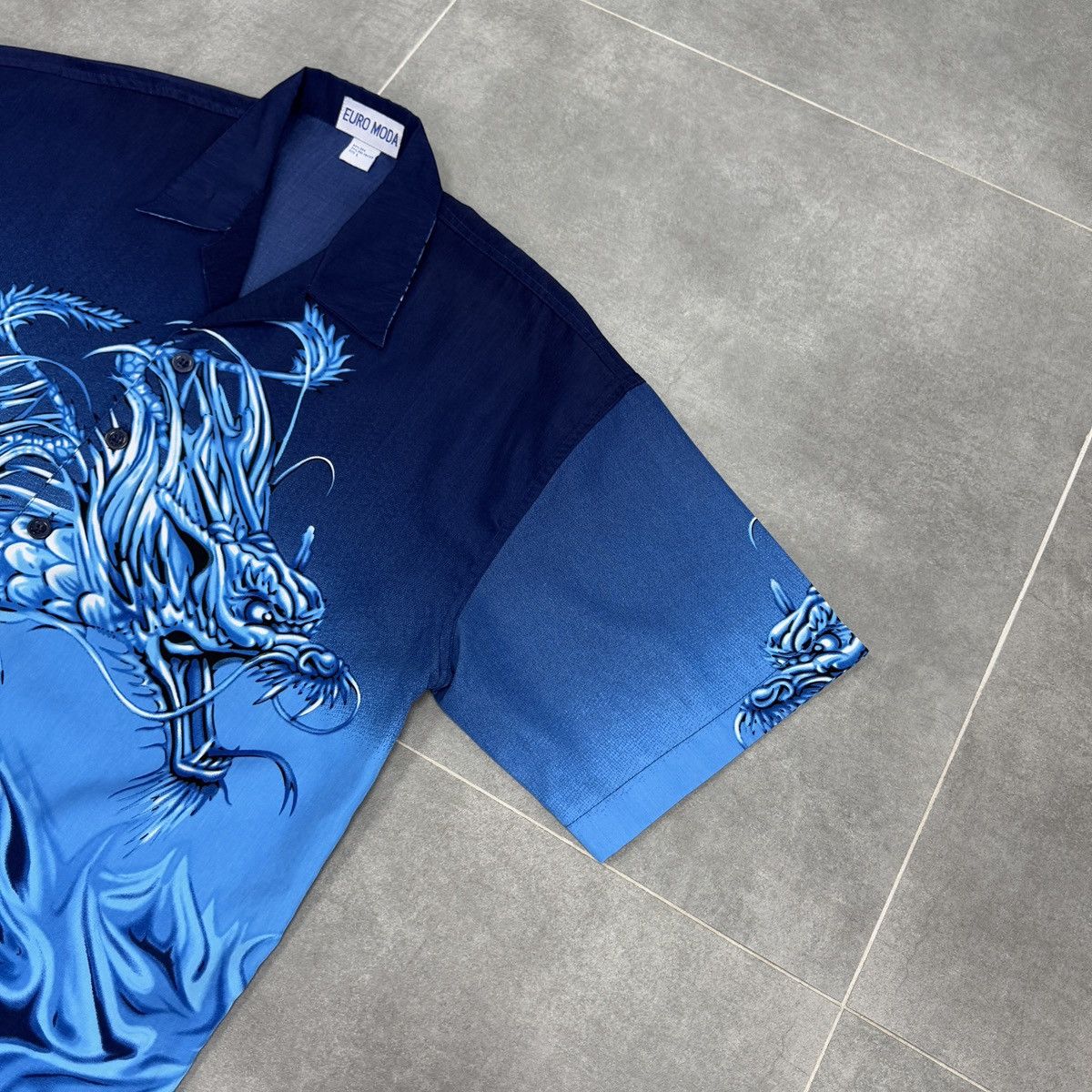 Japanese Brand × Vintage Euro Moda Dragons Aloha Hawaiian Silk Button Shirt Size L Size US L / EU 52-54 / 3 - 5 Thumbnail