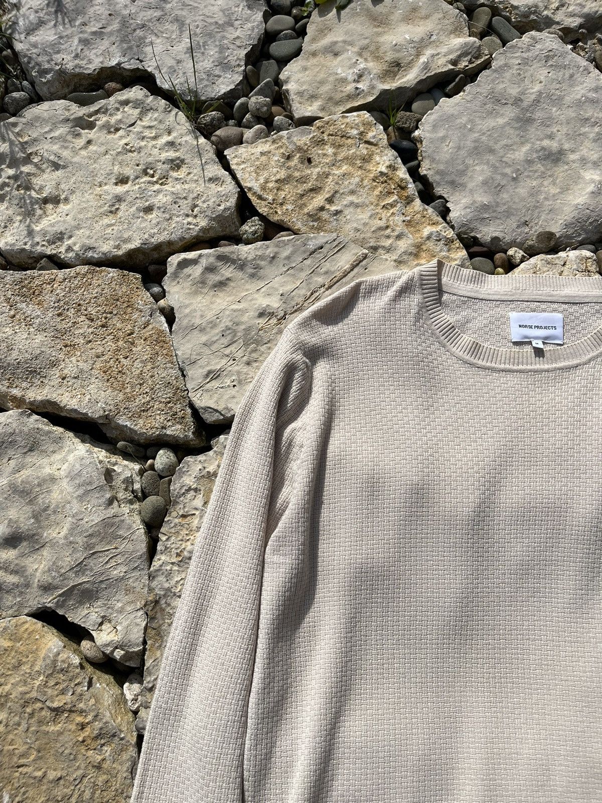 Acne Studios × Norse Projects × Our Legacy Norse Projects sigfred cotton texture knitted sweater jumper Size US M / EU 48-50 / 2 - 4 Thumbnail
