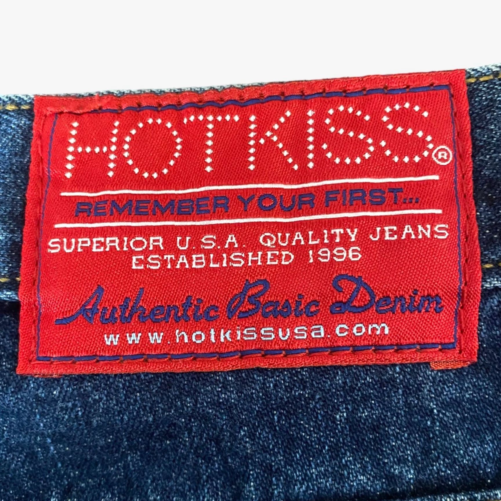 Vintage VINTAGE Hot Kiss Denim Skirt Jeans Skirt High-Waisted A-Line Fringe Blue 31 Women's Short 21" 100% Cotton Mens? Womens Size 24" / US 00 / IT 34 - 7 Thumbnail