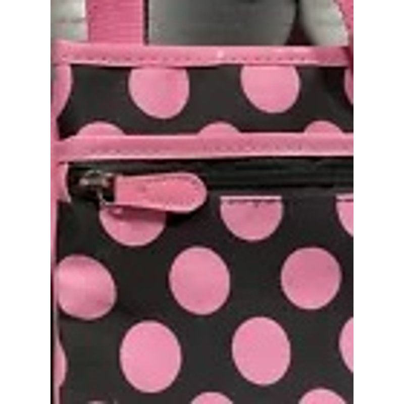 Other Black with Pink Dots & Strap Mini Satchel Purse Travel Bag Size ONE SIZE - 4 Thumbnail
