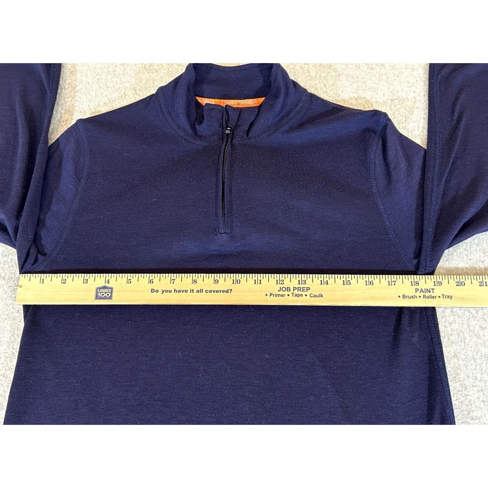 Layer 8 Omni Wool Shirt Mens M Blue 1/4 Zip Pullover Long Sleeve Base Layer Thermal Size US M / EU 48-50 / 2 - 3 Thumbnail