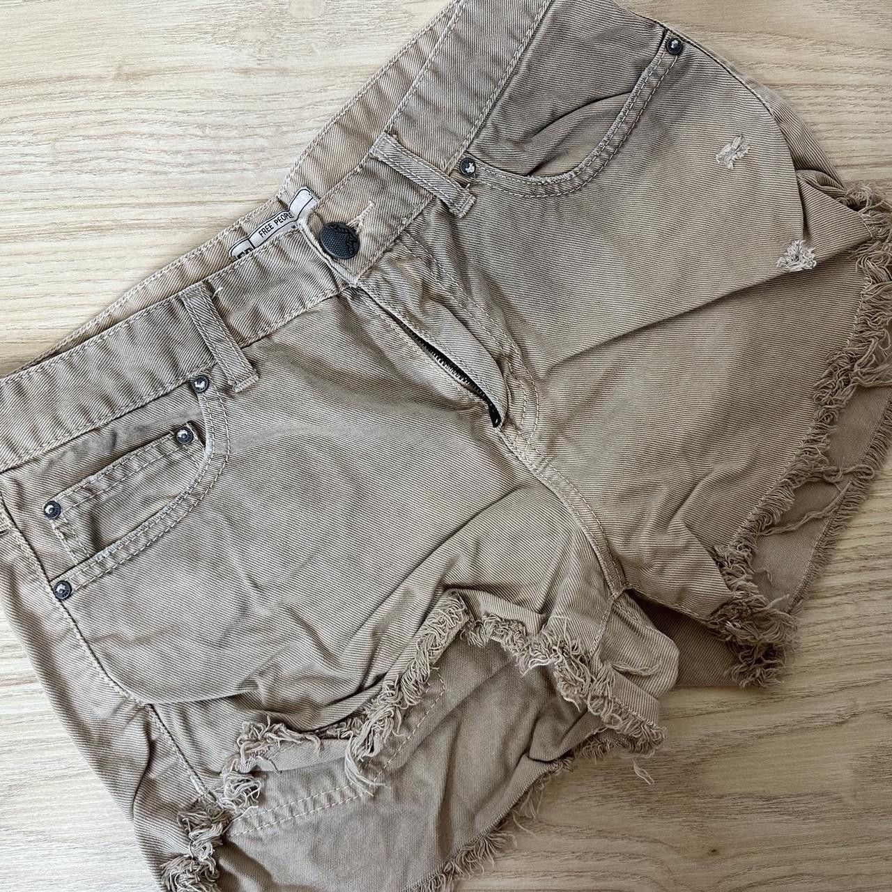 Free People Beige Shorts Distressed