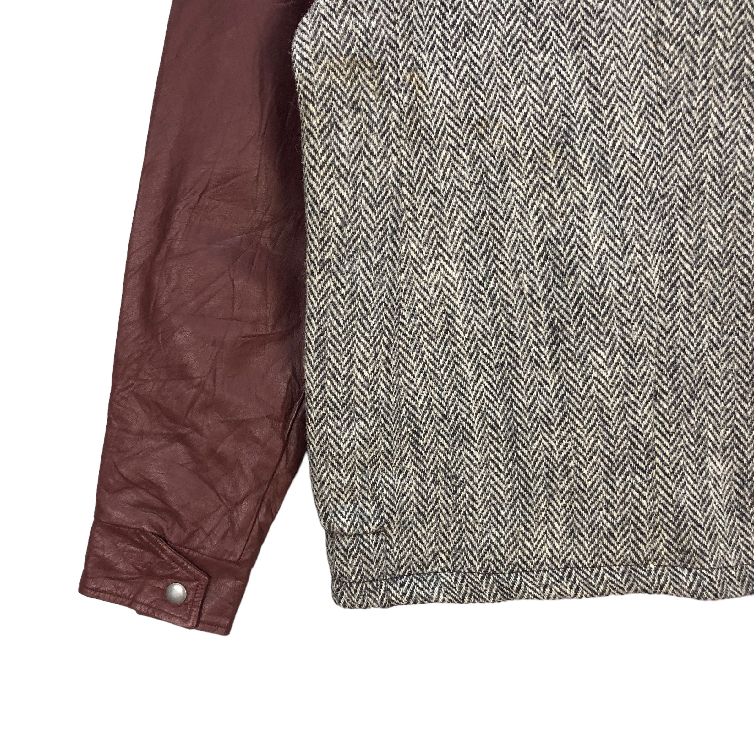 Harris Tweed HARRIS TWEED WOOL LEATHER HYBRID BOMBER JACKET #7360-134 Size US S / EU 44-46 / 1 - 9 Thumbnail