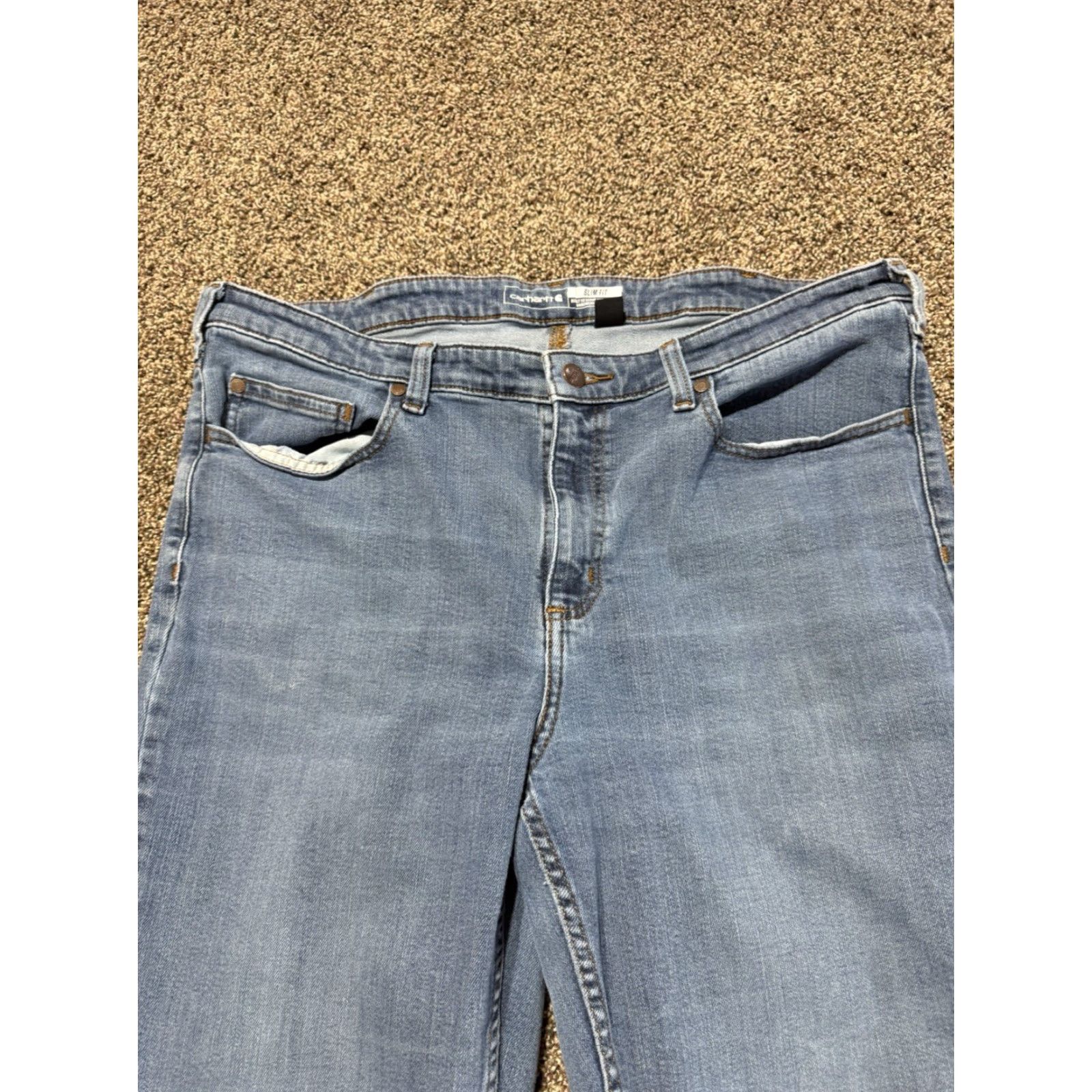 Carhartt Carhartt Slim Fit Jeans Women 18T Blue Denim High Rise 5-Pocket Design 30 Inseam Regular 18 Tall Size 40" / US 18 - 2 Thumbnail