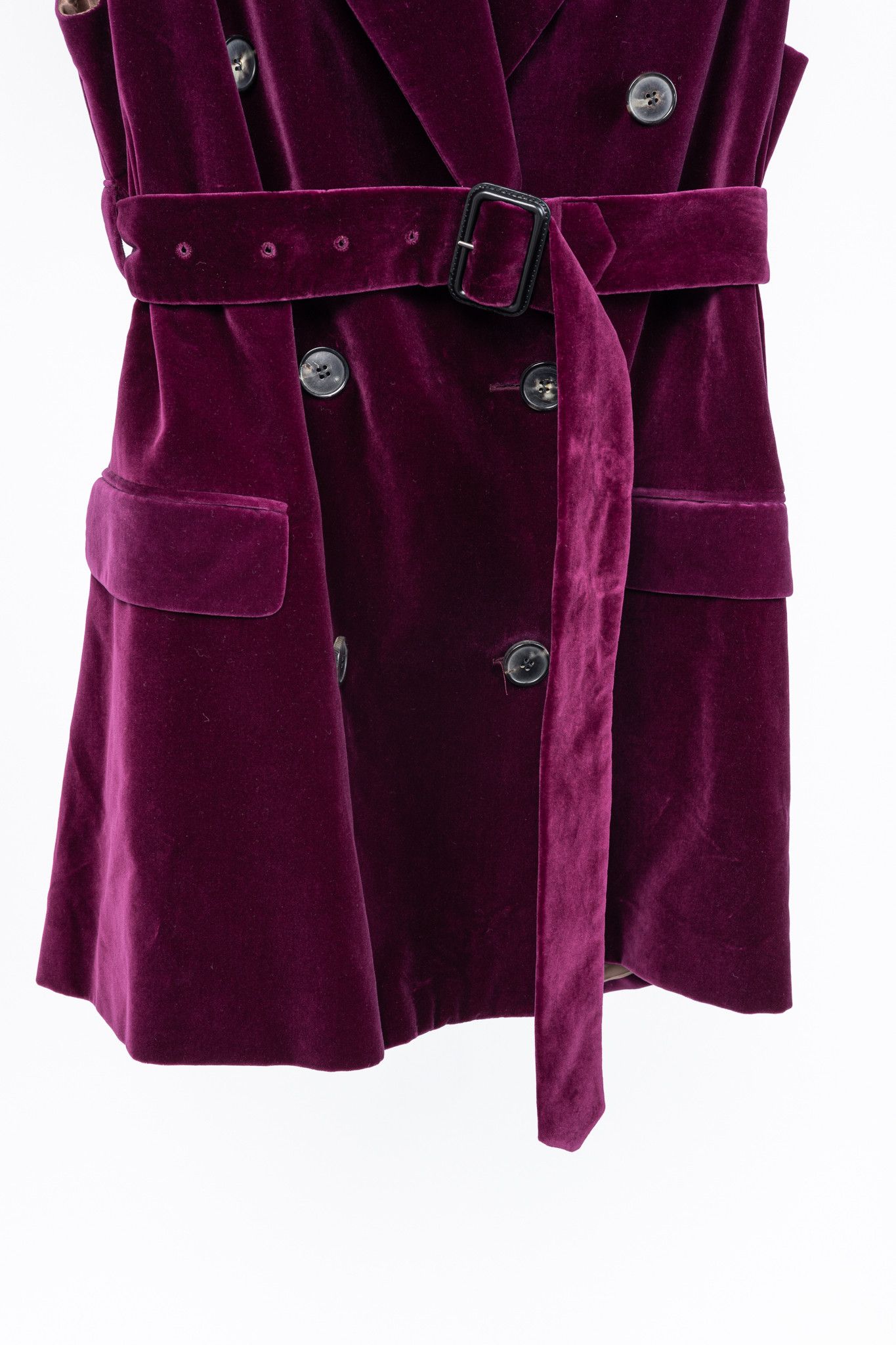 Dries Van Noten Dries Van Noten AW20 Rawn Shortbis Velvet Cap-Sleeve Coat Size M / US 6-8 / IT 42-44 - 7 Thumbnail