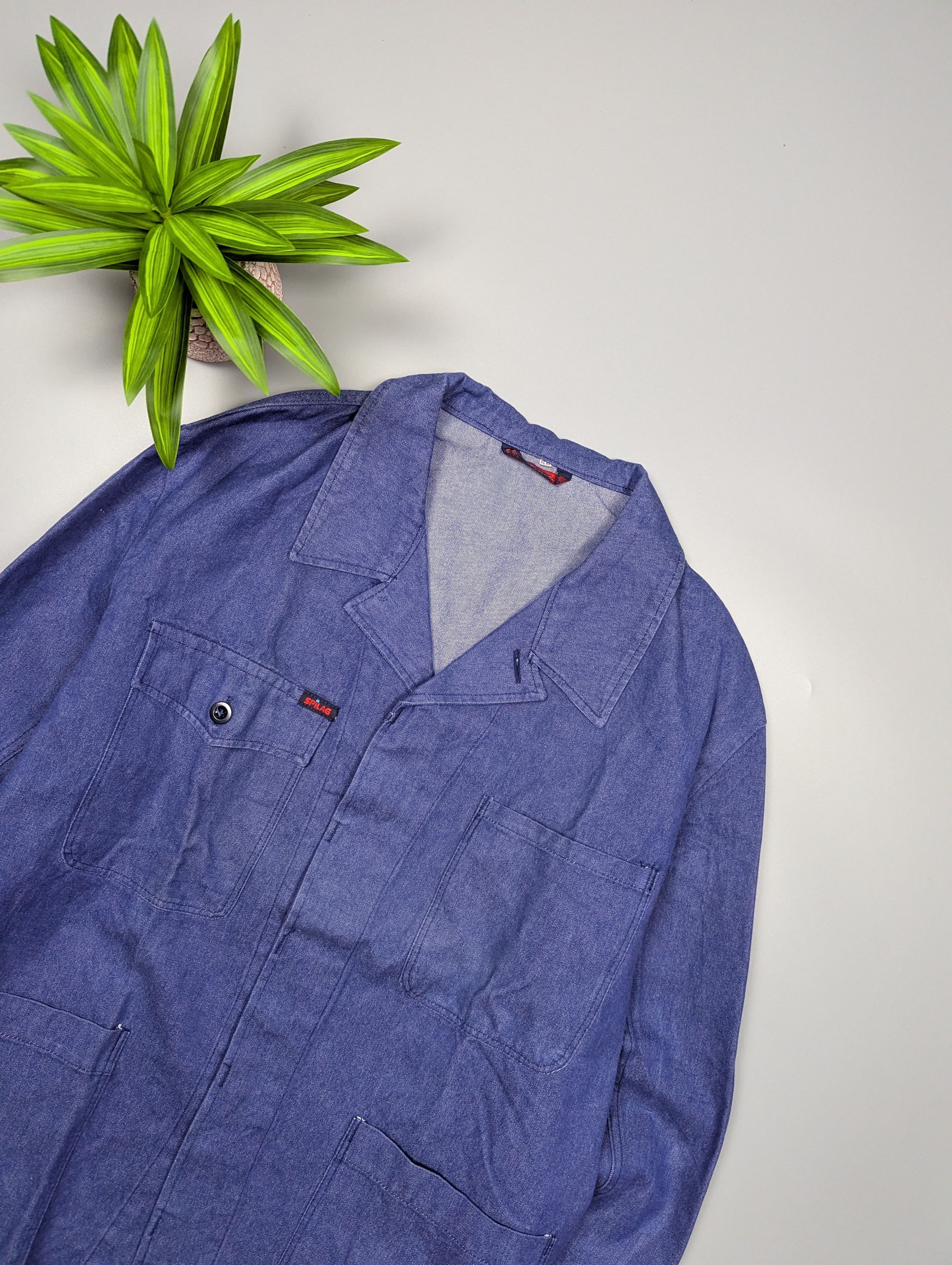Vintage Spilag Men’s Vintage French Denim Jacket XXL Blue Workwear Size US XXL / EU 58 / 5 - 5 Thumbnail