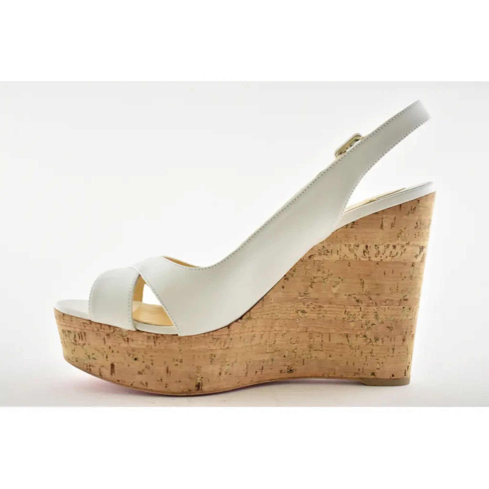 Christian Louboutin Christian Louboutin Reine De Liege 120 White Cork Platform Size US 12 / IT 42 - 8 Thumbnail