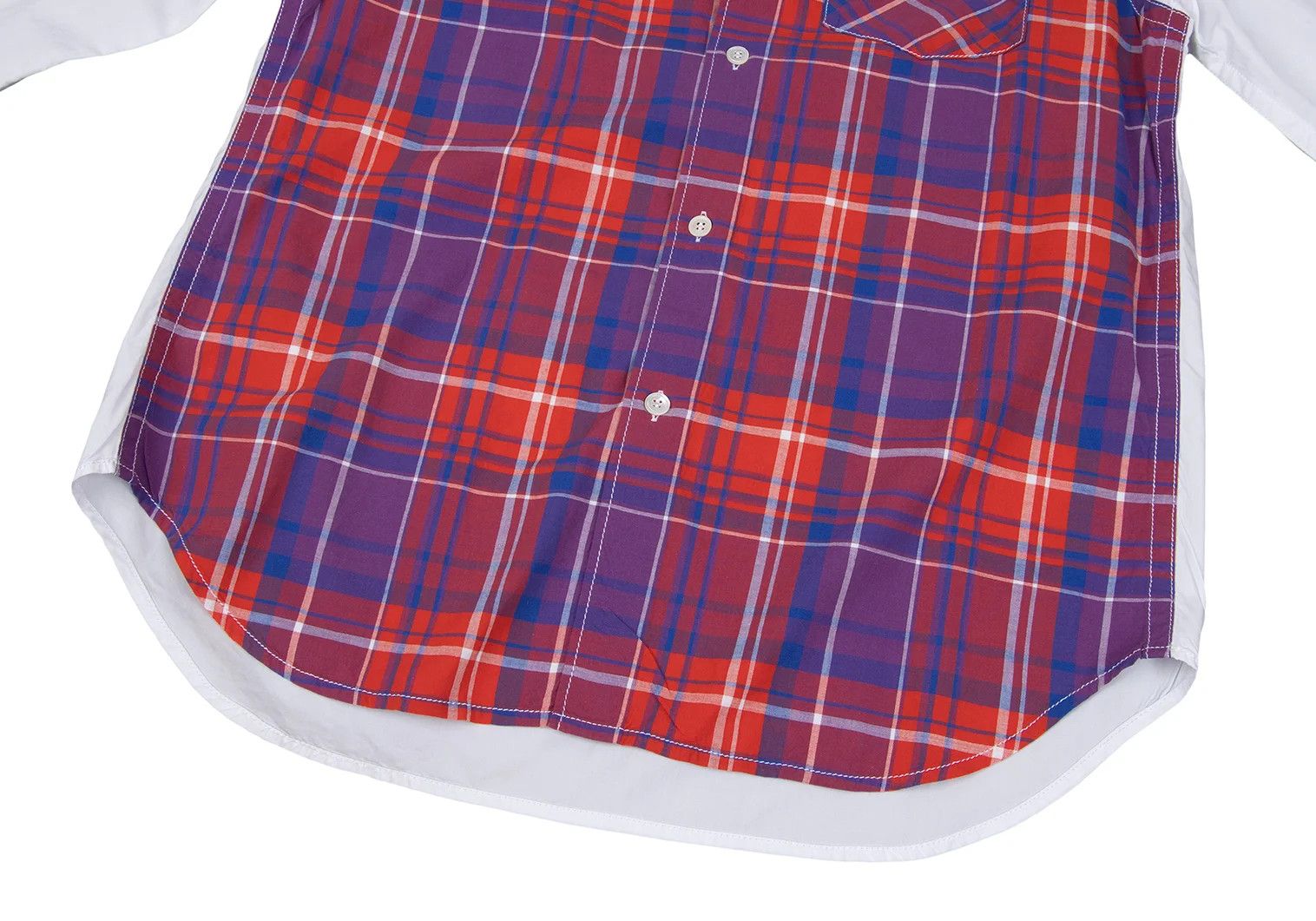 Ganryu Check Mesh Long Sleeve Shirt in Red and White, L Size US L / EU 52-54 / 3 - 8 Thumbnail