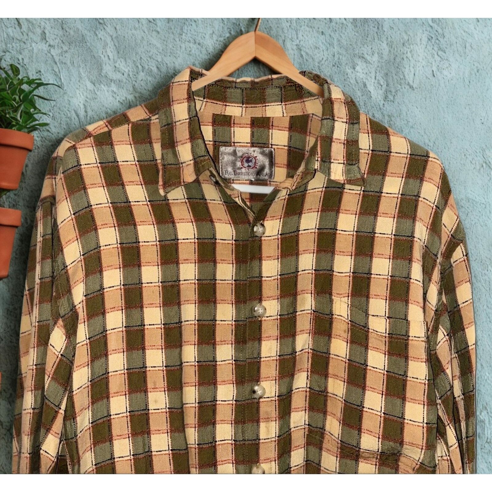 The Territory Ahead Textured Plaid Explorers Shirt Mens L