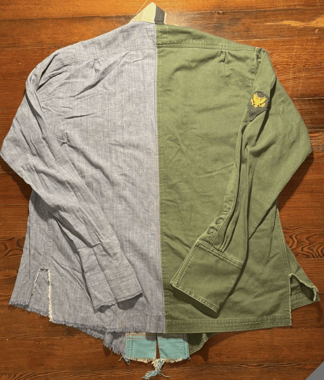 Greg Lauren Army Chambray Dhurrie Kimono GL1 Size US XL / EU 56 / 4 - 2 Thumbnail