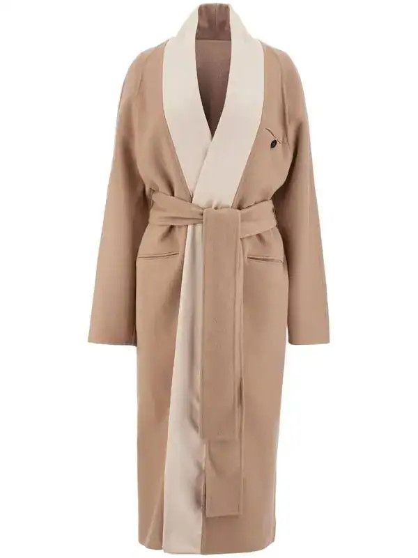 Salvatore Ferragamo o1y0326 Belted Coat in Camel Size S / US 4 / IT 40 - 1 Thumbnail