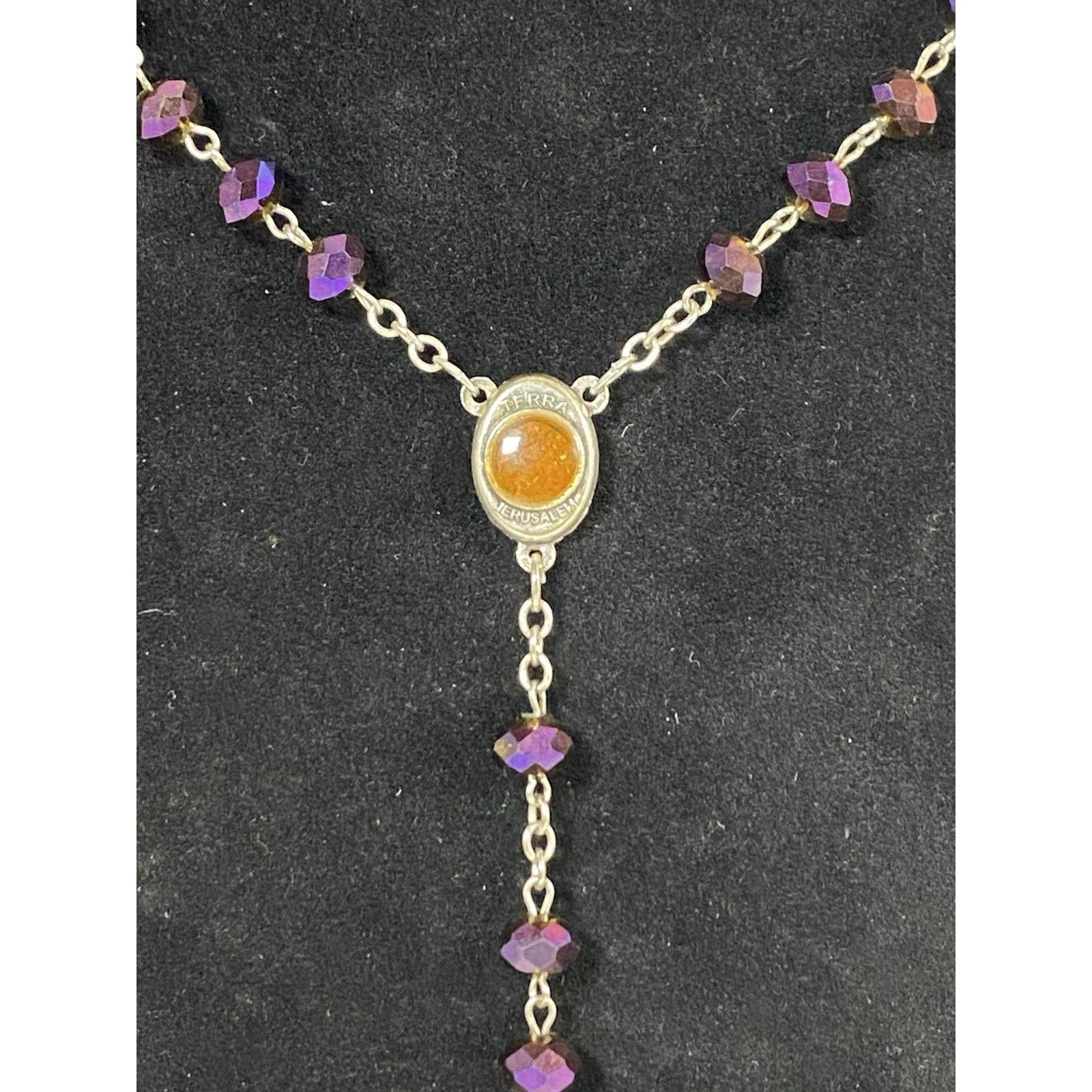 Other JERUSALEM TERRA Rosary Purple Crystalized Beads Rosary Size ONE SIZE - 3 Thumbnail