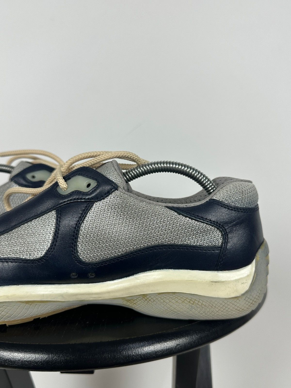 Prada Prada America’s Cup Navy Blue Leather Sneakers Size US 7.5 / EU 40-41 - 19 Thumbnail