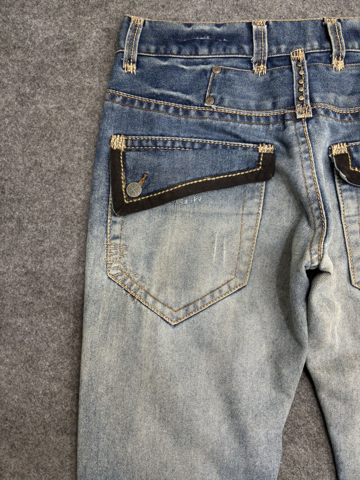 Seditionaries 💥Sick Super Flare Patchwork💥Icom Distressed Denim F596 Size US 34 / EU 50 - 14 Thumbnail