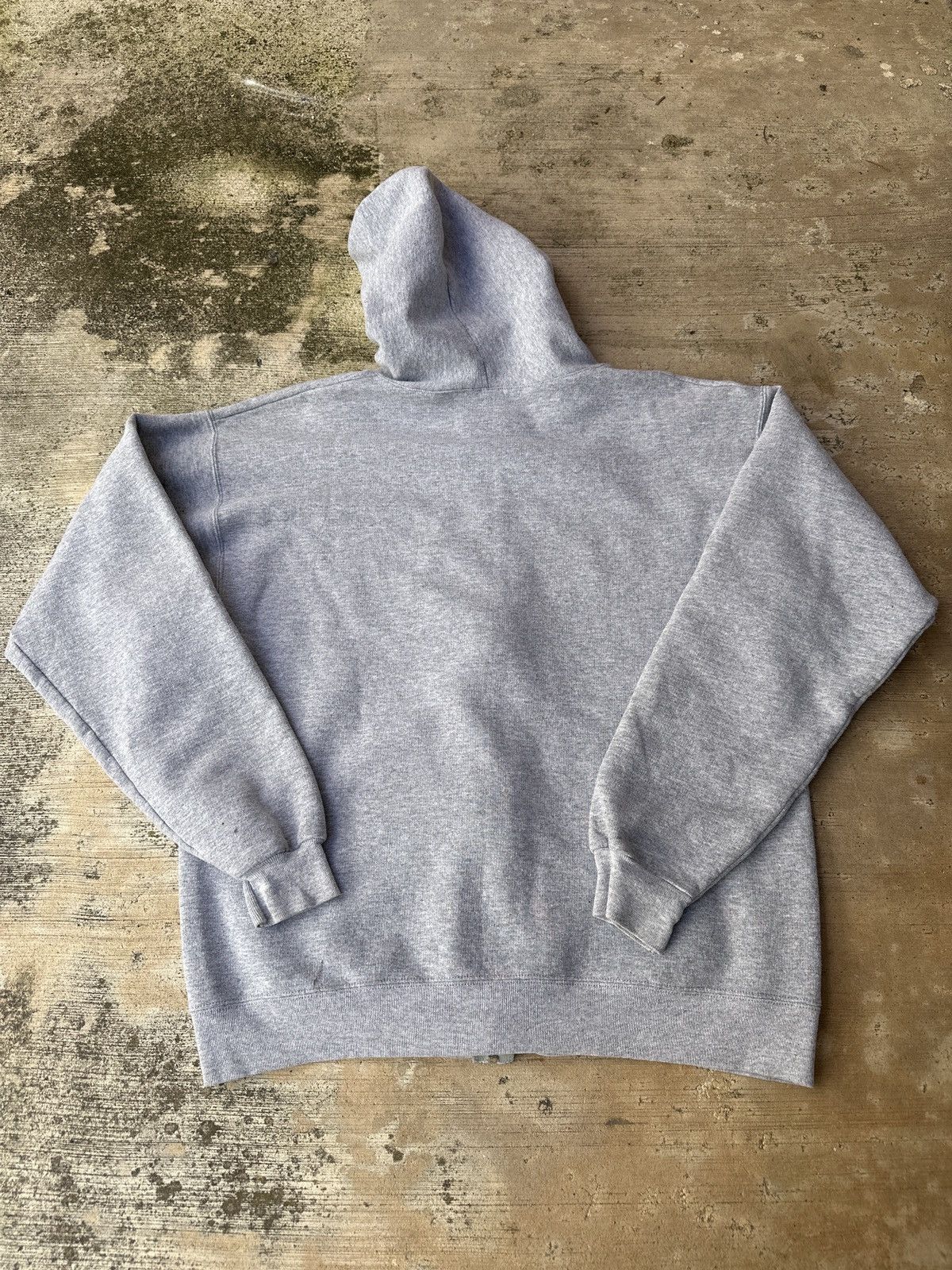 Vintage Vintage 90s Gray Black Boxy Zipup Hoodie Medium Size US M / EU 48-50 / 2 - 3 Thumbnail