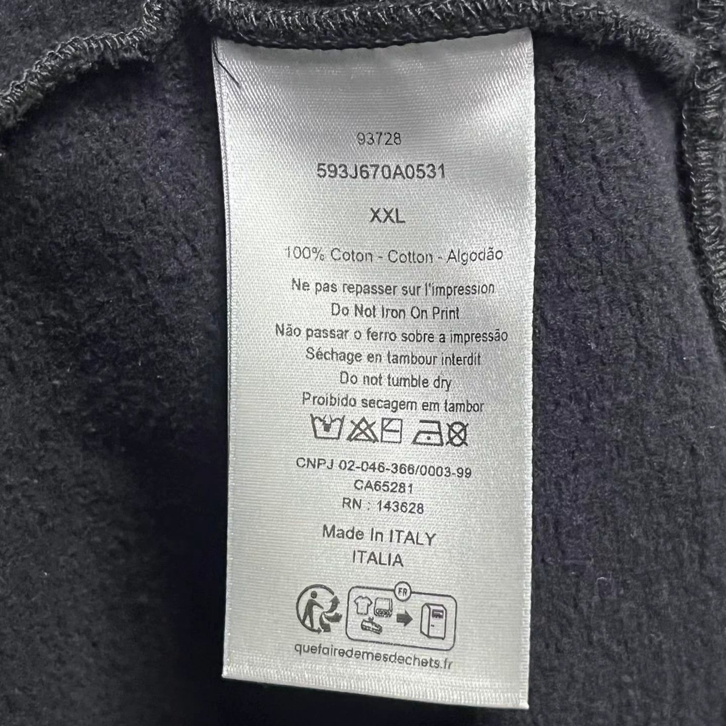 Dior Dior Black Logo Crewneck LS Cotton Sweatshirt Size US XXL / EU 58 / 5 - 4 Thumbnail