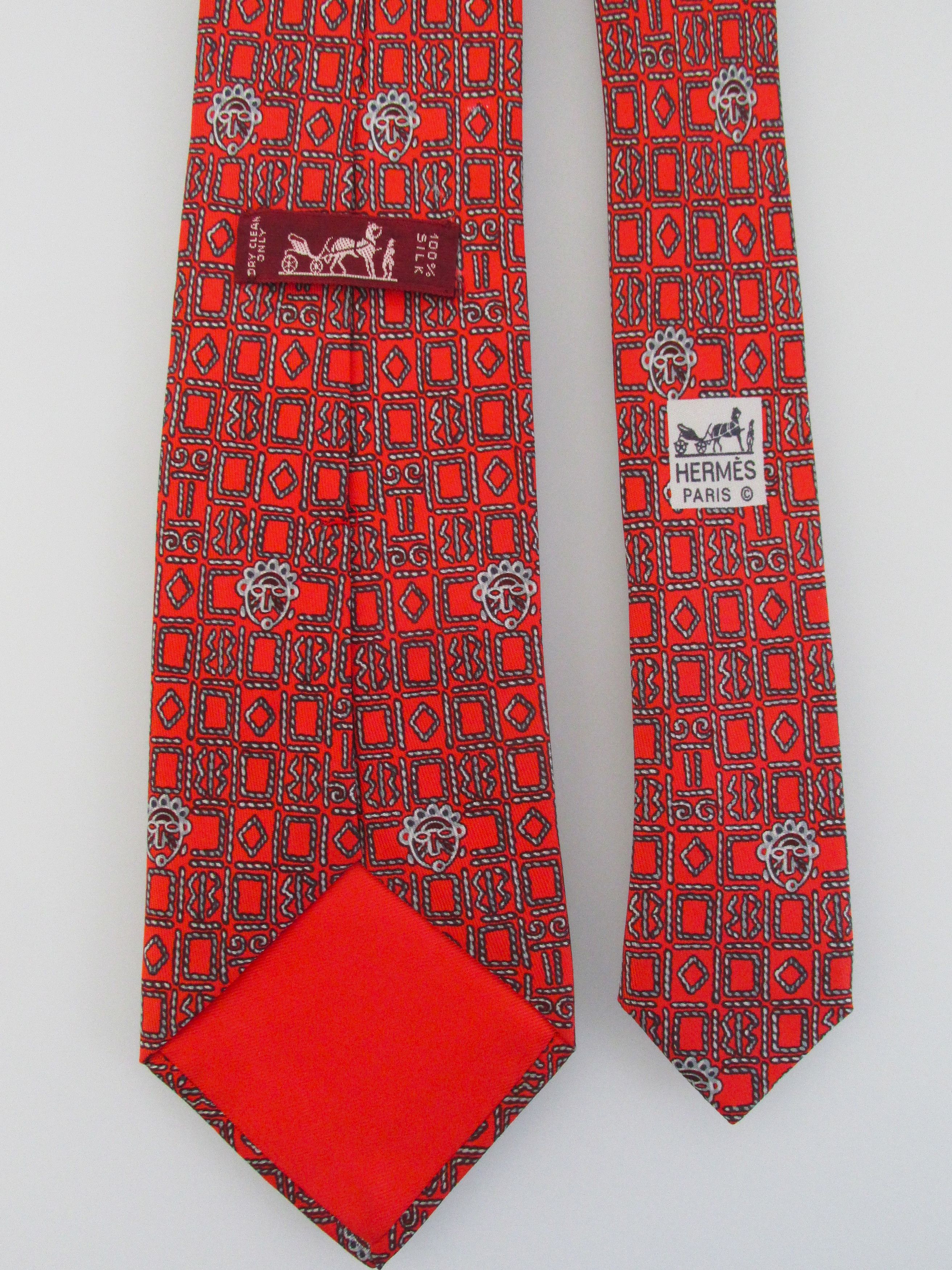 Hermes Hermes Vintage Men's Silk Tie Size ONE SIZE - 3 Thumbnail