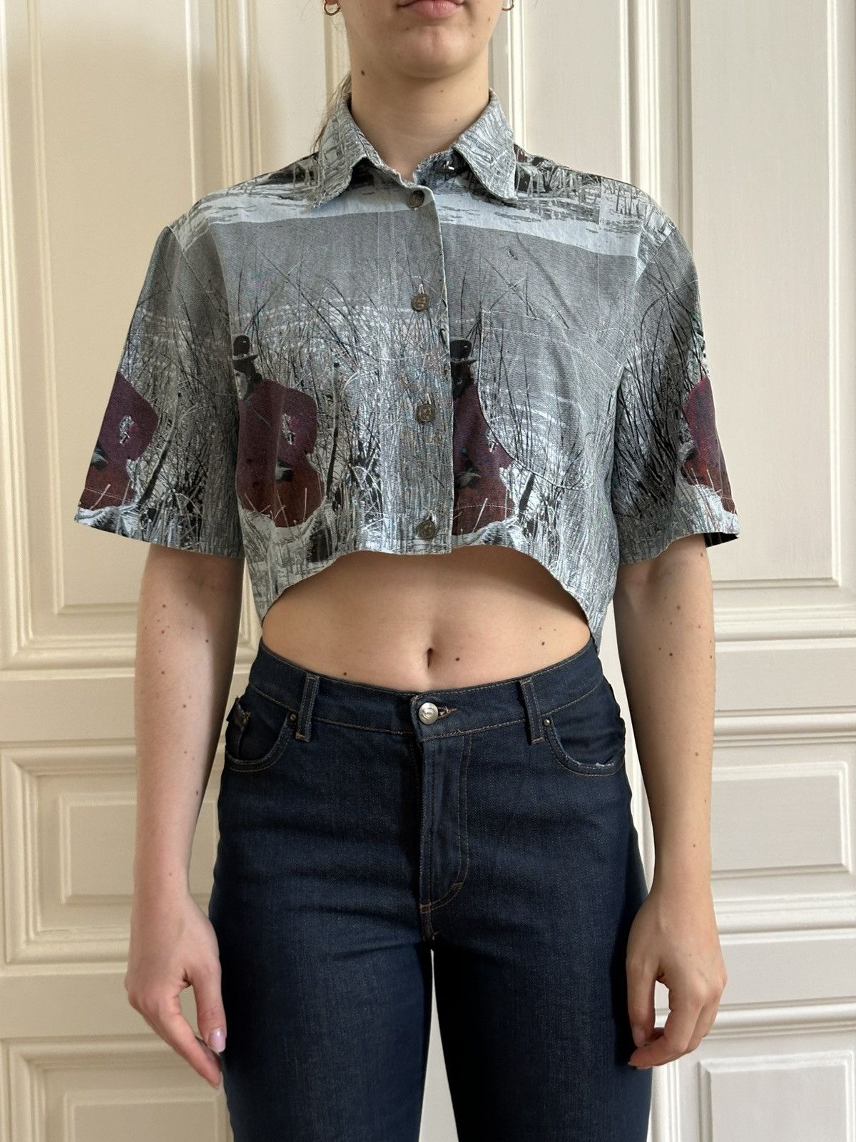 Emporio Armani Emporio Armani Vintage 80s Archive Japanese Style Crop-top Size M / US 6-8 / IT 42-44 - 1 Thumbnail