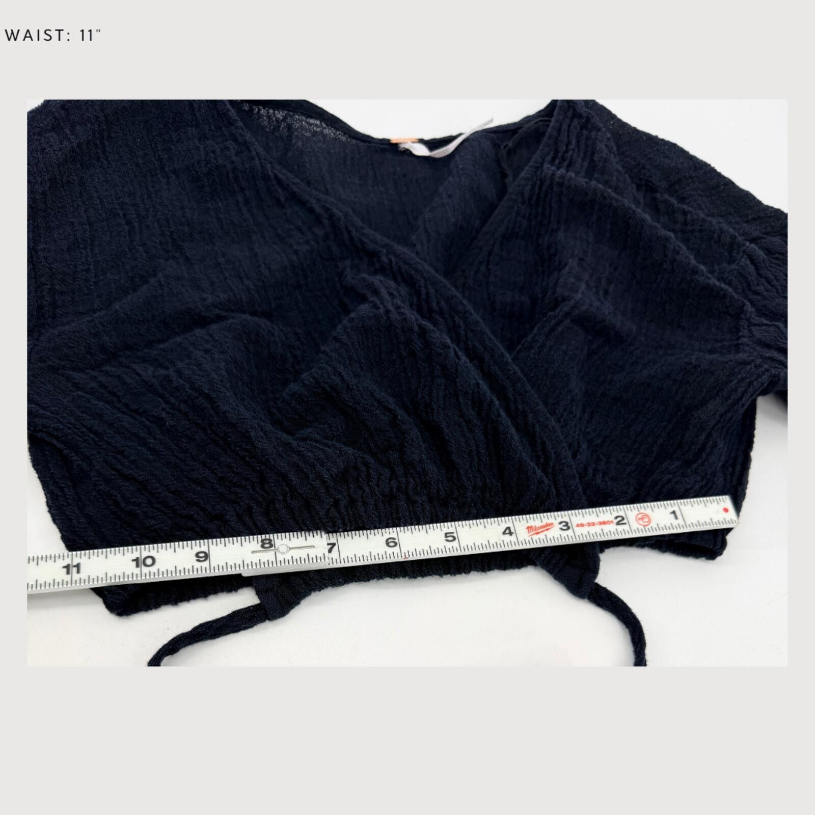 Free People Free People Linen Blend Wrap Crop Top Black S Size S / US 4 / IT 40 - 8 Thumbnail