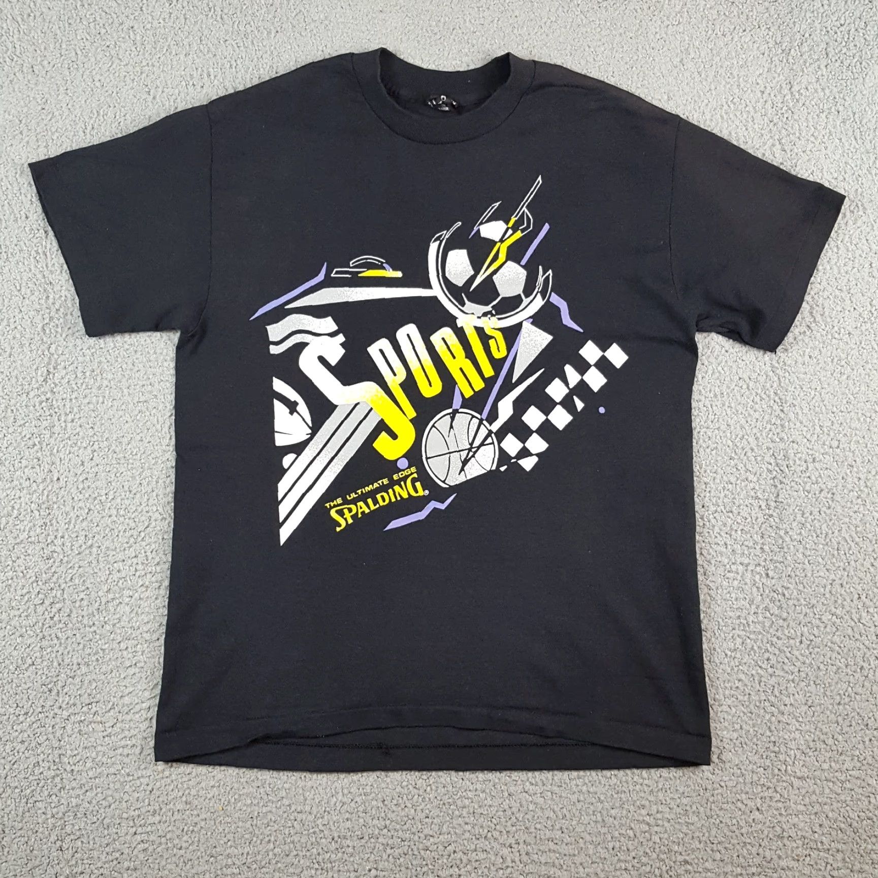 Spalding VINTAGE Spalding Basketball Tee 90s Black T-Shirt Mens Size M Soccer USA Size US M / EU 48-50 / 2 - 2 Thumbnail