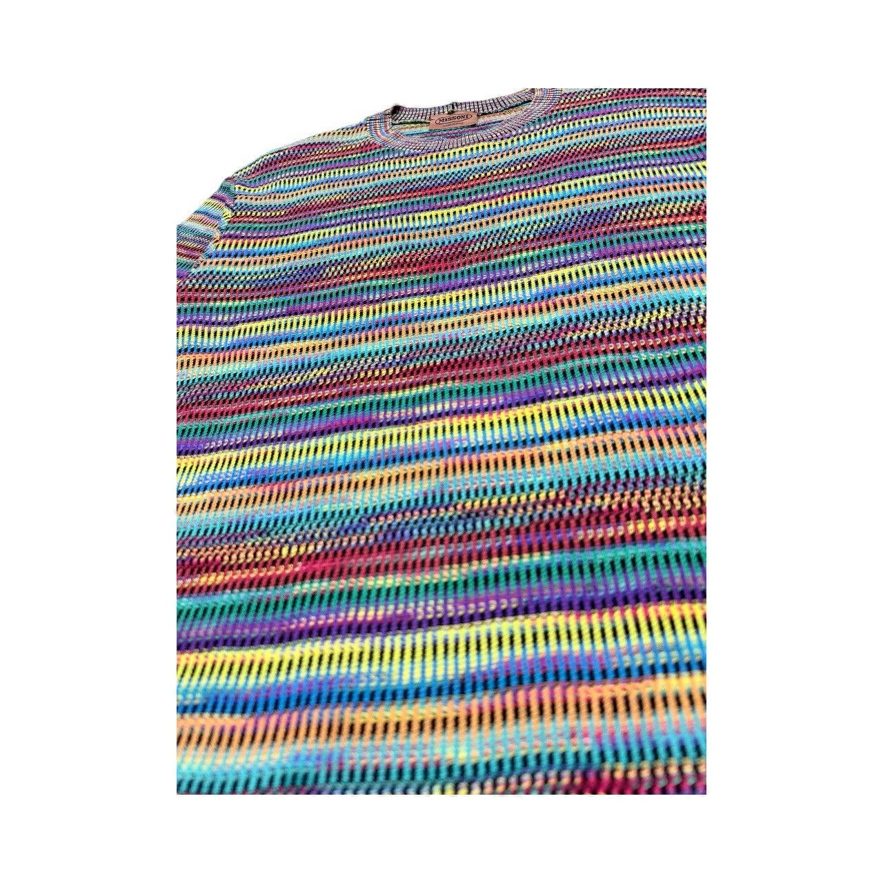 Missoni Vtg🔥Missoni Static Multicolor Knitted Tee Made In Italy Size US M / EU 48-50 / 2 - 14 Thumbnail