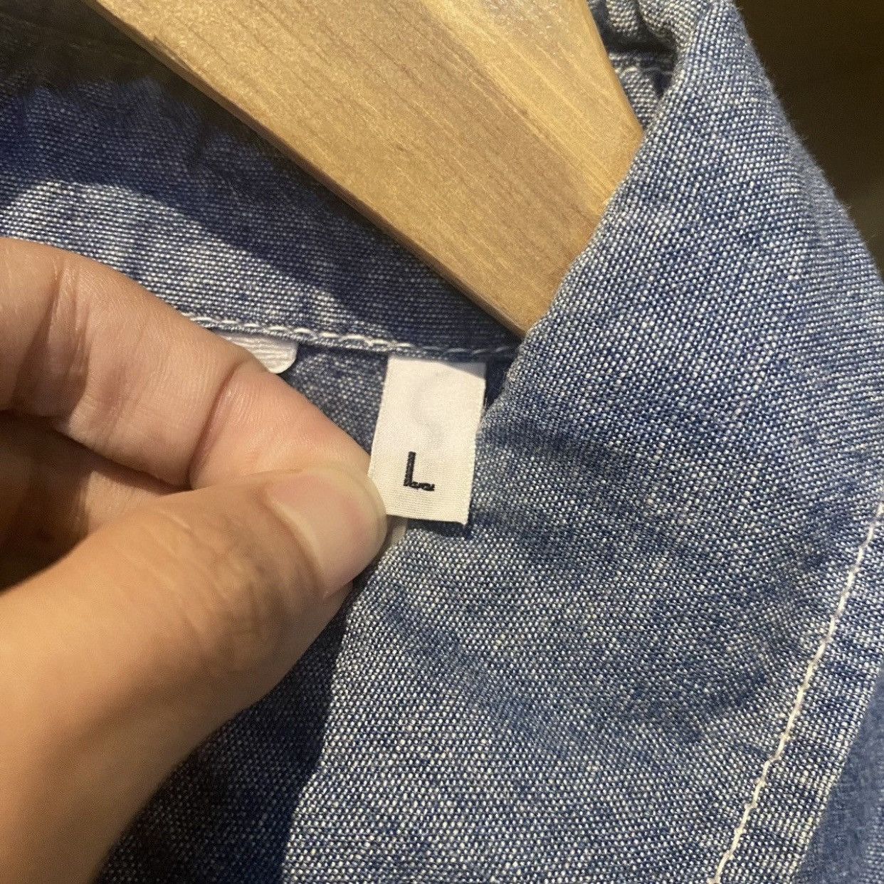 Bape Bape A Bathing Ape Rare Selvedge Chambray Denim Work Shirt Size US L / EU 52-54 / 3 - 11 Thumbnail