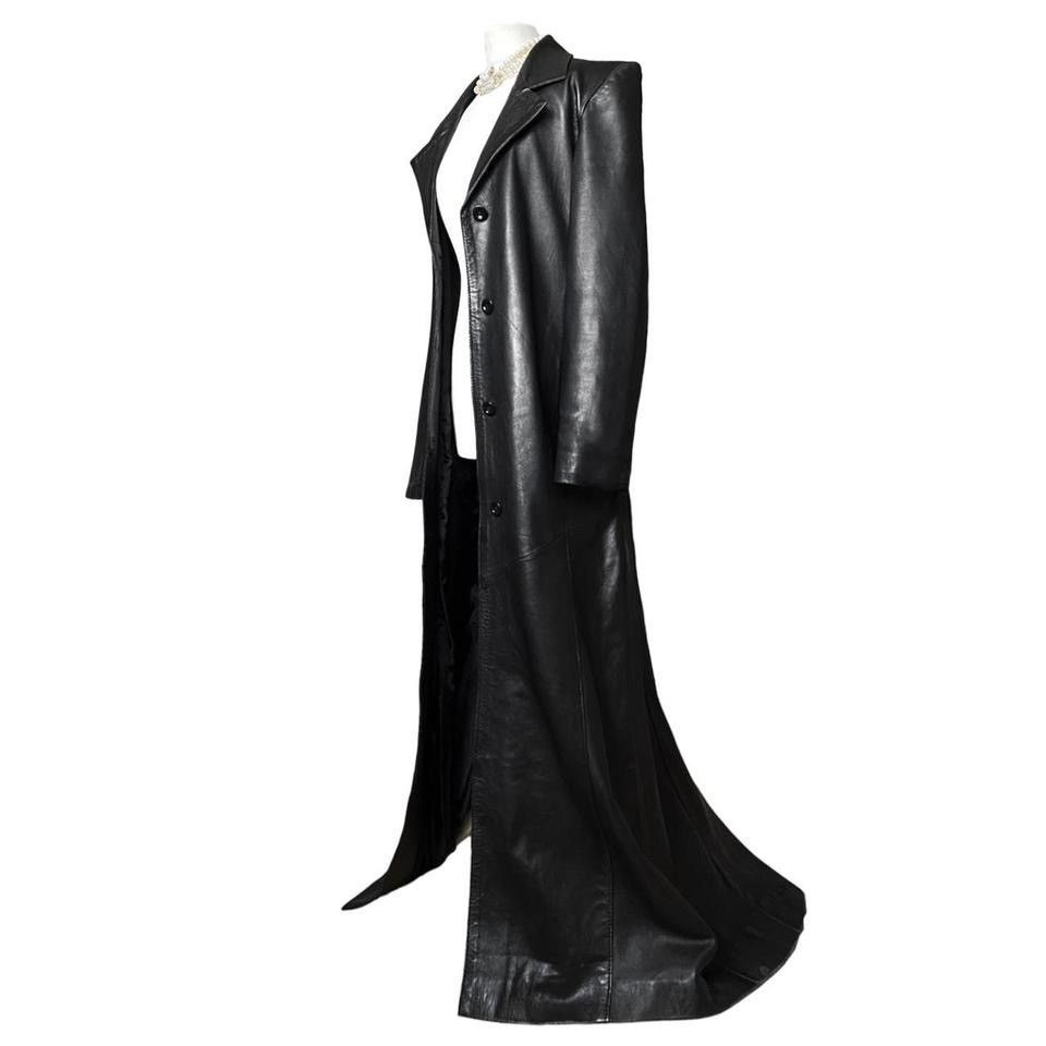 Japanese Brand × Vintage Long real leather Avant Garde Japanese designer coat Size S / US 4 / IT 40 - 1 Thumbnail