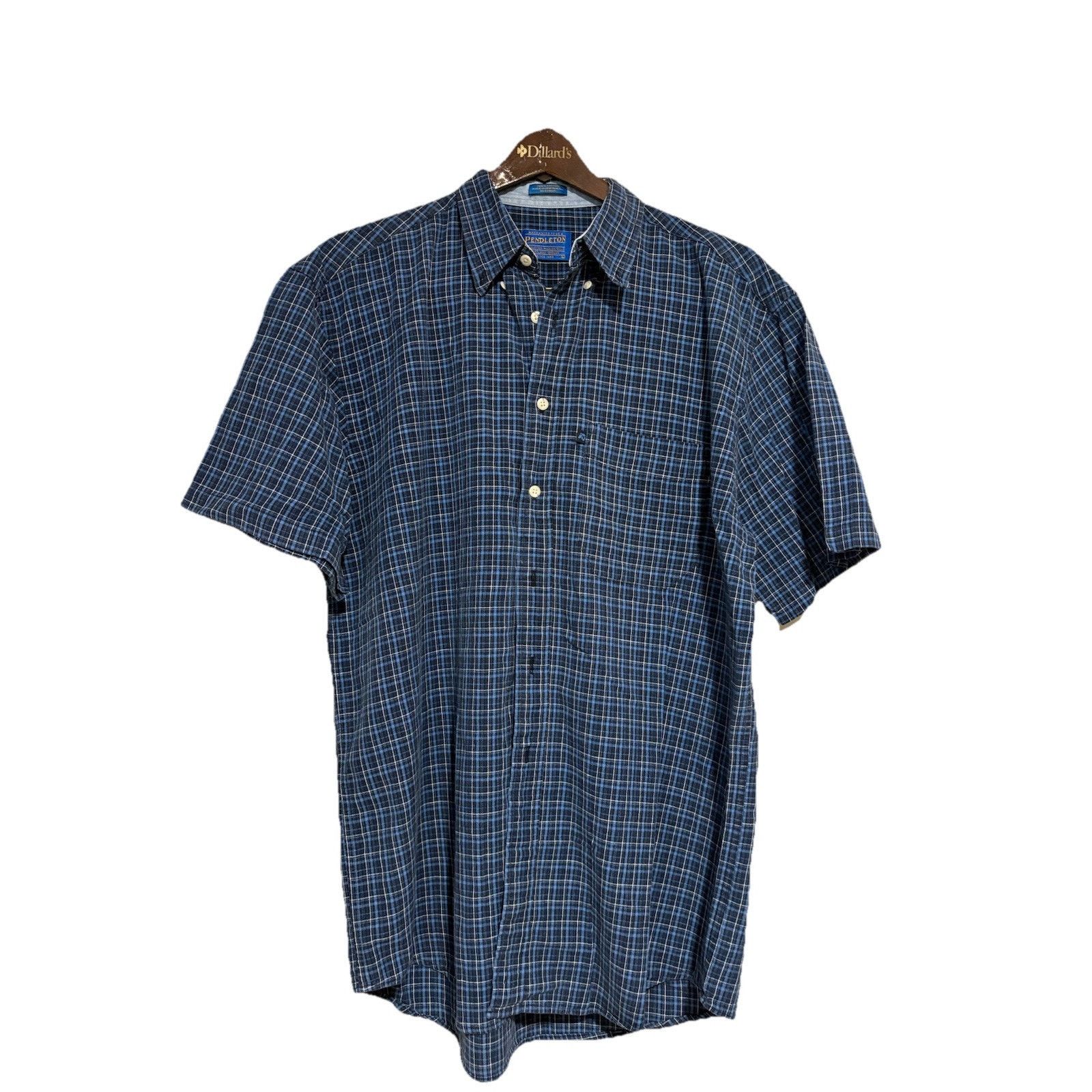 Pendleton Pendleton Button Down SS Shirt Mens L Blue Plaid Preppy Size US L / EU 52-54 / 3 - 1 Thumbnail